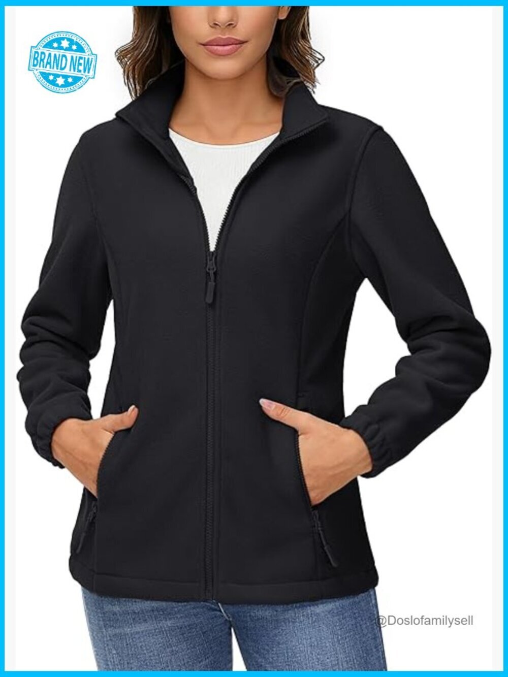 Soft Fleece Full Zip Jacket Lightweight Winter Sweatshirt with Pockets